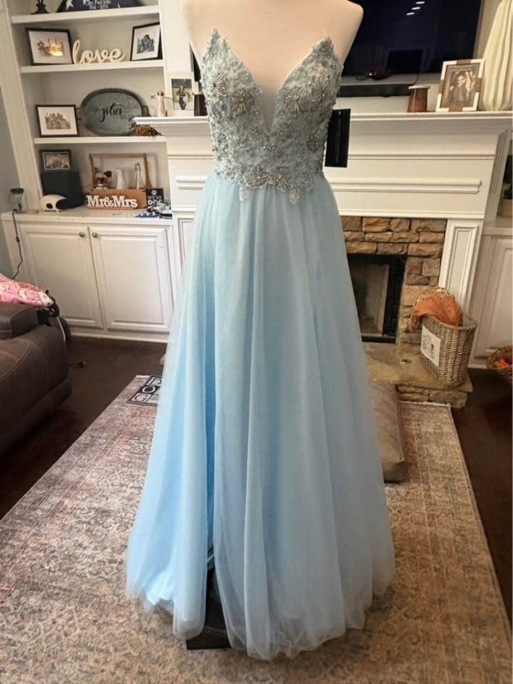 NWT Sophia Thomas Corset Ballgown -Light Blue
